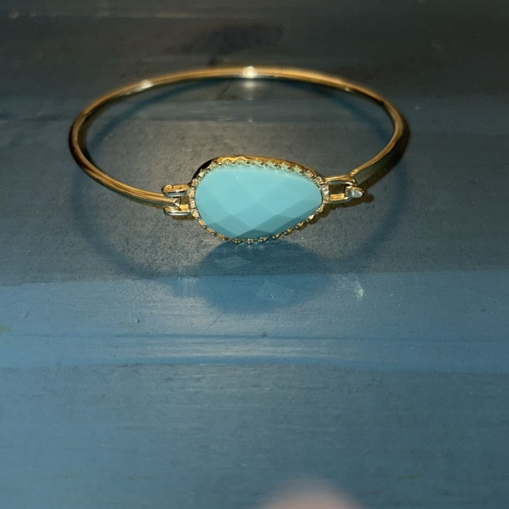 Gold and Teal Bracelet